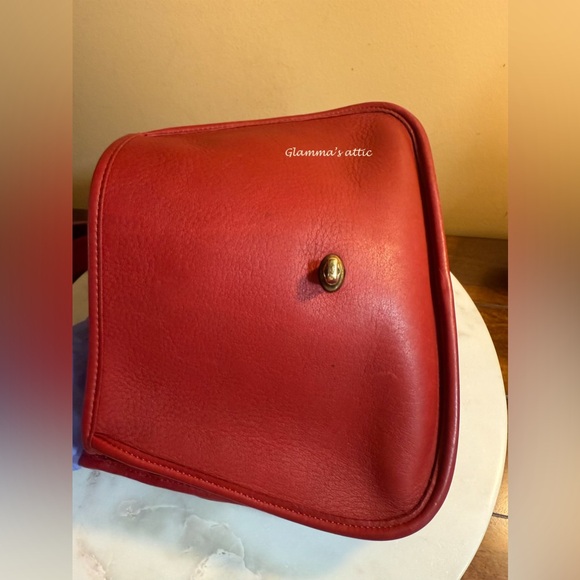 COACH vintage RED suede Crescent Berkeley🔥beaut - Picture 14 of 15